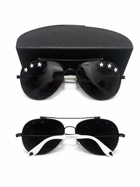 Givenchy Black Lens Sunglasses with White Temples